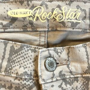 Ladies Old Navy size 10, snakeskin print, Rockstar jeans.